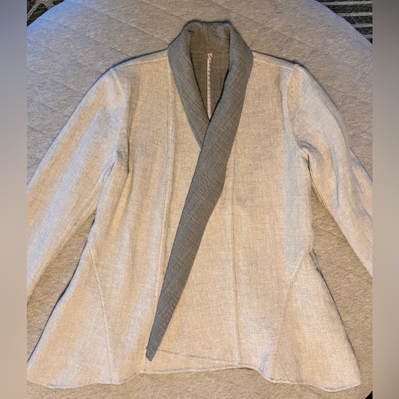 LAFAYETTE 148 New York Sz 2 Wool & Cashmere Reversible Dark&Lt Grey Swing Jacket - Picture 8 of 11